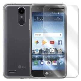 For LG Premium Real 9H Tempered Glass Screen Protector TPU Case f LG K8S LM-X220QM USA