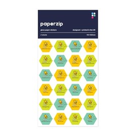 PAPERZIP - Bee Happy and Other Positive Characteristics – 48 Stickers for Children, Teachers, Parents
