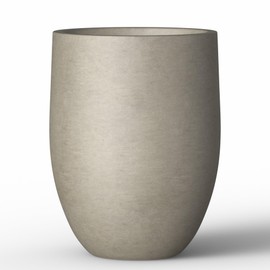 Kante 21.7 Inch Tall Concrete Planter, Weathered Concrete Indoor & Outdoor Large Plant Pot with Drainage for Flowers, Trees, Shurbs, Ideal for Home, Porch, Garden, Patio