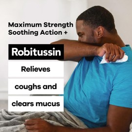 Robitussin Adult Maximum Strength Cough + Chest Congestion DM Max (8 fl. oz. Bottle), Cough Suppressant & Expectorant, Raspberry Flavor
