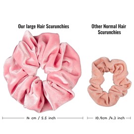 Whaline Blush Theme Hair Scrunchies Large Velvet Hair Bands Pink Soft Elastic Hair Ties Hair Accessories for Girls Women, 6 Pieces