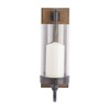 Deco 79 Wood Wall Sconce with Glass Holder, 5" x