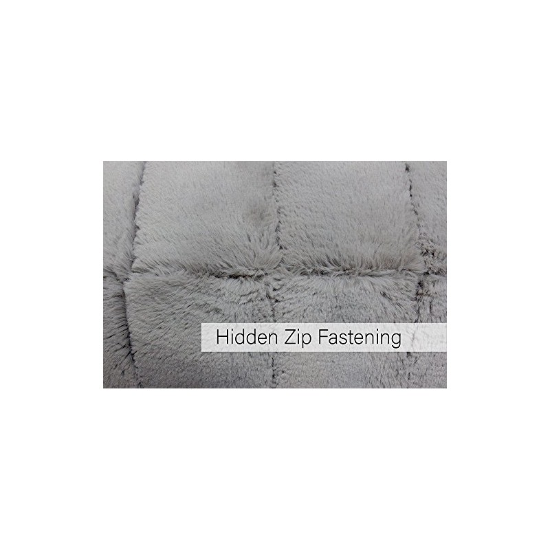Empress Square Cushion Cover - Grey - Super Soft Faux
