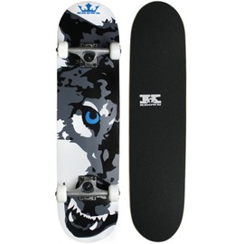 Krown Wolf Skateboard, White, 7.5"