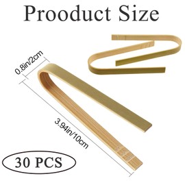 30 PCS Bamboo Tongs, Mini Tongs For Charcuterie, Wooden Tongs, Mini Tongs For Food Disposable Cooking Utensils, Natural Wooden Toast Tongs For Cooking Picking Up, For Toast Catering Buffet Or Home Use