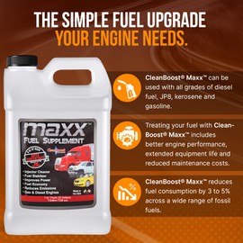 Boost Performance Products CleanBoost® Maxx™ 128oz (Gallon) Fuel Treatment for Gas & Diesel Fuel - Treats 3,840 Gallons - Buy Now and Receive a Free Nano-Sheen™