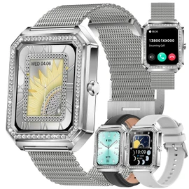 MYSHUN Women's Smartwatch with Phone Function, 1.59 Inch Fitness Watch Diamond Watches Fitness Tracker 123 Sports Modes Activity Tracker IP68 Waterproof with Sleep Monitor Pedometer for iOS Android
