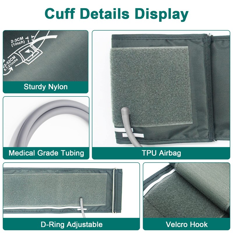 Blood Pressure Cuff Arm,8.7-20.4 Inches (22-52CM) Extra Large Blood Pressure