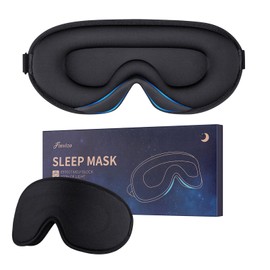 Sleep Eye Mask for Women Men- Silk Soft Foam Comfortable Sleeping Mask, Eye Cover Blindfold at Night Block Out Light Eye Shade Cover for Travel Yoga Nap, Black