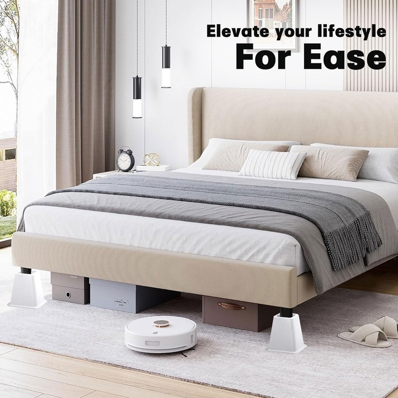 ANNKUT 6 Inch Heavy Duty Bed Risers, Furniture Risers for