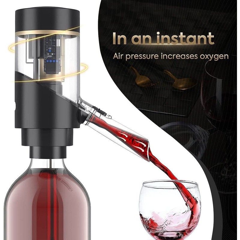Higfra Electric Wine Aerator, Wine Dispenser Pump, Automatic Wine Pourer,