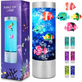 SHTALHST Bubble Fish Lamp, Sensory Bubble Tube Lamp, Artificial Fish Tank with Moving Fish, to Light Up Your Life Like a Lamp, Fish Tank Light and Aquarium Lamp, Excellent Gift for Kids & Adults