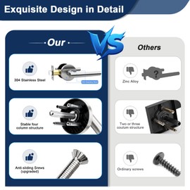 Orger 6 Pack Passage Door Handle Locks Interior Door, Satin Nickel Hall and Closet Door Levers, 304 Stainless Steel Non-Locking Locksets for Right & Right