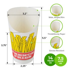 CUSINIUM 14 oz 50-Pack Navy Blue French Fry Cups - Charcuterie Cups Disposable