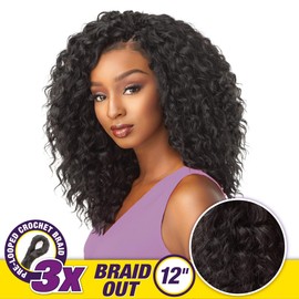 Sensationnel Lulutress Crochet Braiding hair - 3X Braid Out 12-inch synthetic with pre-styled - LULUTRESS 3x Braid Out 12 inch (2 DARKBROWN)