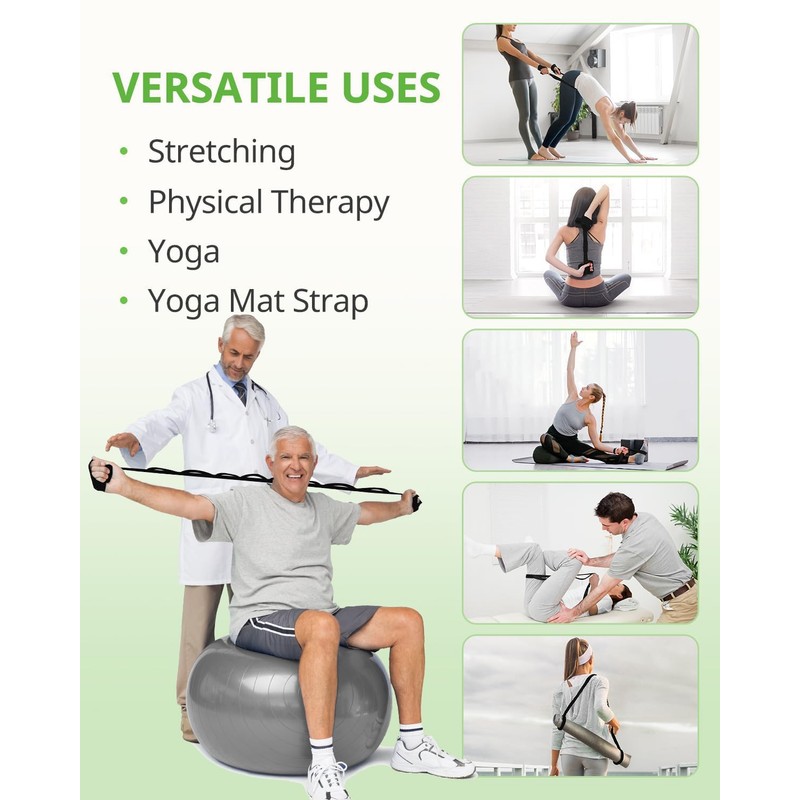 ETHEL Stretching Strap Yoga Strap Physical Therapy for Home Workout,