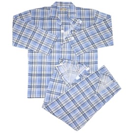 Trust Map Nursing Pajamas, Full Open Type, Men's, Summer, Thin Willow, 100% Cotton, Nursing Care, Bedriding, Hospitalization, Infusion, Change of Clothes (S)