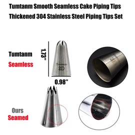 2D Nozzle Large Drop Flower Piping Tip, Large Seamless Stainless Steel Icing Piping Nozzle Tip #2D