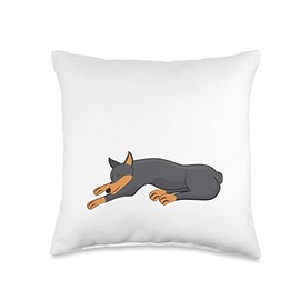 Kaisi Drawing,snooze,snooze,dream Sleep,dream Pajamas, Snooze Light Child, Doberman. Sleep Throw Pillow, 16x16, Multicolor