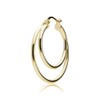 Hoops & Loops Yellow Gold Flash Sterling Silver Double Circle
