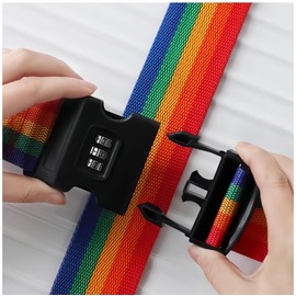Rainbow Suitcase Straps, Pack of 2, Adjustable Luggage Straps for Suitcases