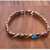 Shameg Copper Magnetic Link Multi Color Stones Bracelet Arthritis Pain