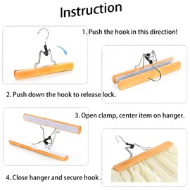 Tosnail 12 Pack Wooden Skirt Pants Clothes Hangers with 360° Swivel Hook, Non Slip Slack Hanger, Jeans Hangers, Trouser Hanger, Wrinkle Free Clamp Closet Organizer