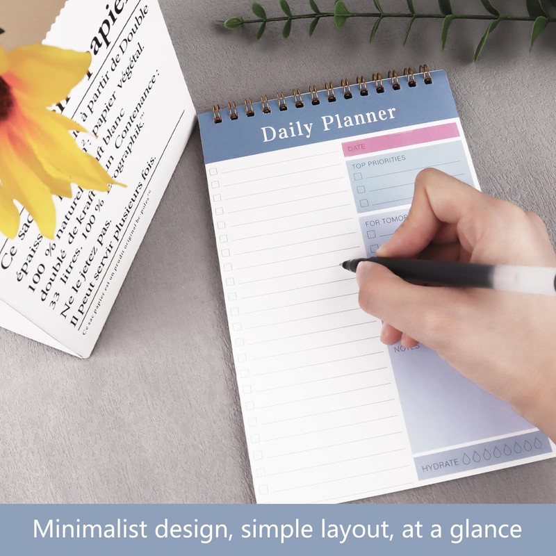 Newkita 30 Sheets Undated Daily Planner Memo Pad, 5.1x7.8 Inch