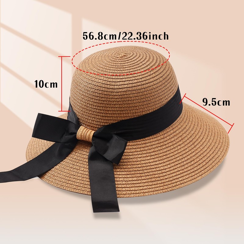 JJDreams Women's Sun Hat Straw Hat Foldable Beach Hat Summer