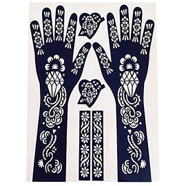 Henna Stickers Tattoo Body Art Metdi Stencil Wedding Women Men Pack of 2