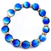 Gold Stone Sparkling Firefly Glass Bracelet, Yonaguni Blue, 0.5 inches