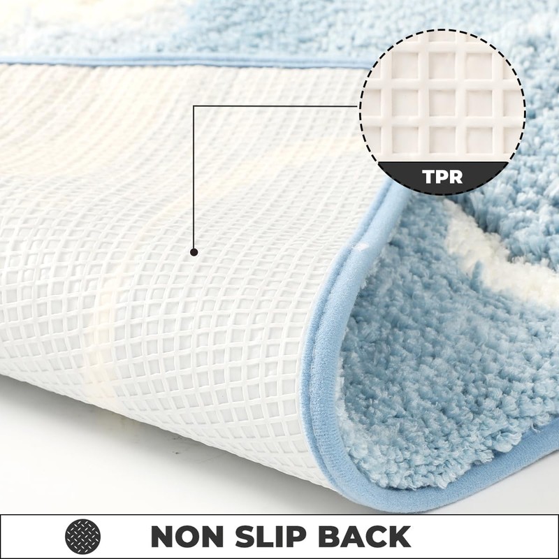 Cute Ocean Bathroom Rug Super Absorbent Bath Mat Machine Washable