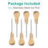 Yzurbu 6pcs Ice Pick for Breaking Ice, Stainless Steel Ice