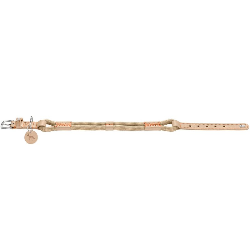 HUNTER Malia Dog Collar Colour: Dove Blue/Natural, Made of Soft