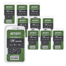 8TEN Ripping Chainsaw Chain 24 Inch .050 3/8 84DL For Husqvarna 455 Rancher Echo CS-590 Stihl MS 270 (10 Pack)