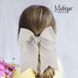 Jumbo Bow Pony with Tails (Light Grey)