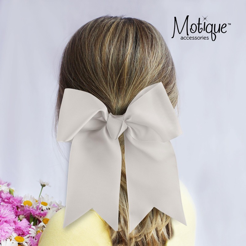 Jumbo Bow Pony with Tails (Light Grey)
