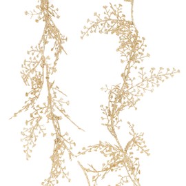 Christmas Concepts® 1.8m (6ft) Gold Glitter Leaf Garland - Floral Party Décor - Christmas Tree Decorations