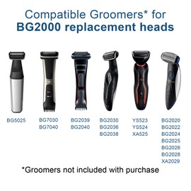 BG2000 Replacement Body Groomer Foil Head for bodygroom Replacement Heads of Trimmer Shaver Foil, Compatible with BG7030, BG7040, BG5025, BG2040, BG2030 Replacement Heads, 2-pc Pack