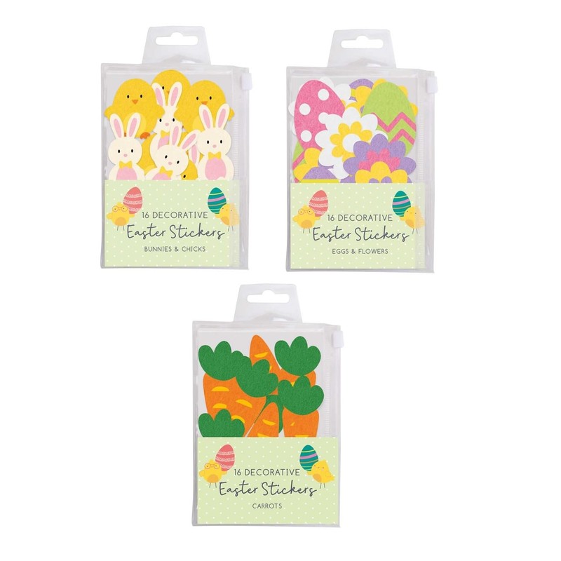 Set of 48 Felt Easter Stickers Large Easter Embellishments Ideal