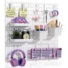 AKTOP Peg Board Wall Organizer 4-Pack – 12"x12" White Pegboard