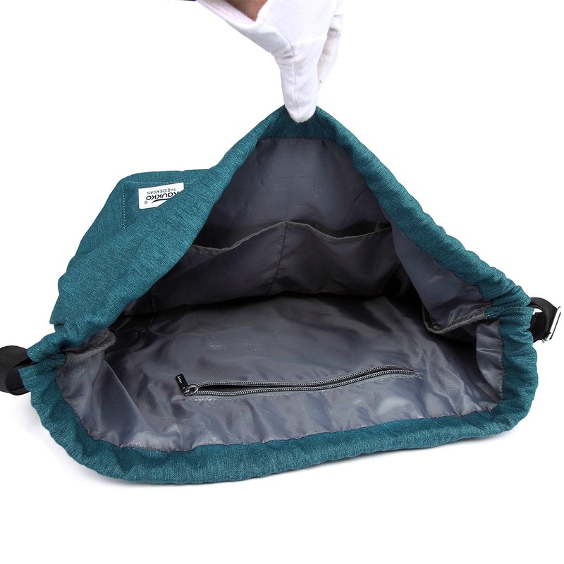 Kaukko canvas drawstring gym bag with inner compartment, school sports