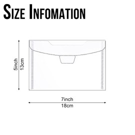 60 Pack 5x7 Clear Plastic Envelopes for Cash, Photo, Paper Document, Card Storage, Small Money Saving Holder with Slide-on Seal Closure, Waterproof Plastic File Folder, for School and Office Supplies