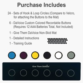 DaVoice Dog Buttons for Communication, Dog Talking Button Set, Talking Buttons for Dogs, Includes 6 Dog Training Buttons with Mat, Communication Board for Dogs Cats Pet, Recordable Buttons for Dogs