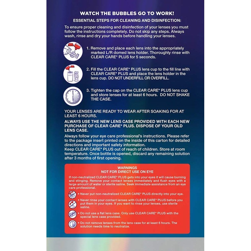 Clear Care Plus Cleaning Solution with Lens Case, Twin Pack,