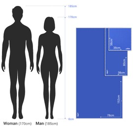 VACNITE Microfibre Hand Towel, Pack of 3, 152 x 80 cm/80 x 38 cm/38 x 38 cm, Absorbent, Ultra Light, Quick-Drying Sports Towel, Travel Towel Set for Fitness, Beach, Yoga, Sauna (Dark Blue)