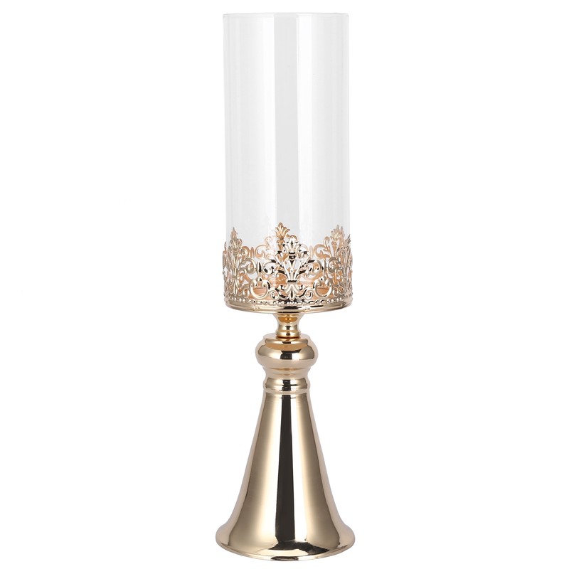 Candle Holder Ornament European Style Wrought Iron Glass Candlestick Wedding