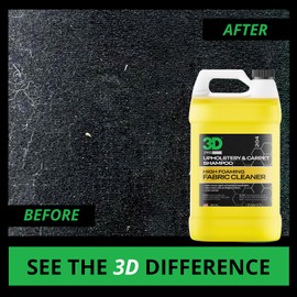 3D Upholstery & Carpet Shampoo - High Foam Stain Remover & Odor Eliminator Shampoo 1 Gallon