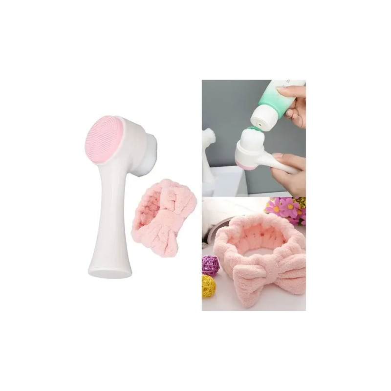 Kit De Cepillo Facial Limpiador Diadema Banda Para El Pelo