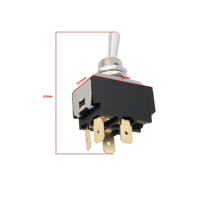 EMSea 1 x 4-pin 2-position lever switch, self-locking toggle switch,